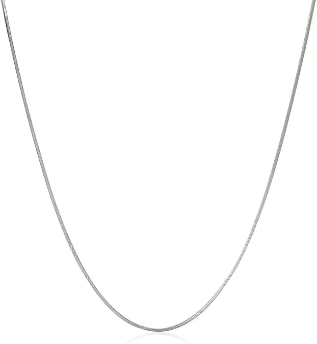 925 sterling silver rhodium plated unisex octagonal snake chain (0.90 mm) 925 sterling silver rhodium plated unisex octagonal snake chain (0.90 mm)