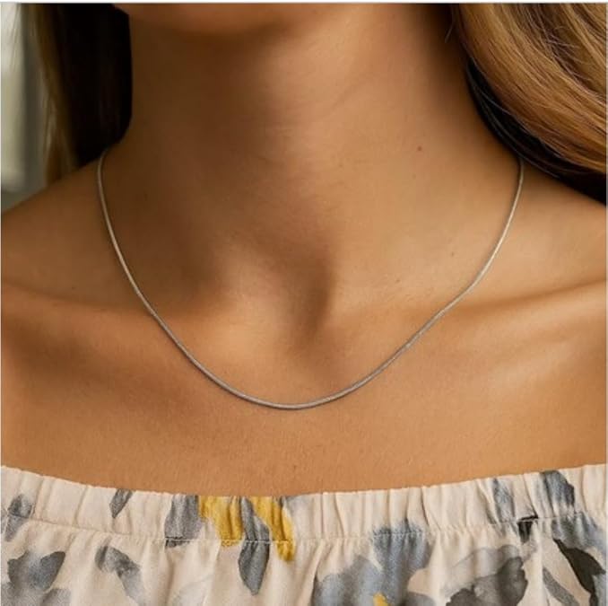 925 sterling silver rhodium plated unisex octagonal snake chain (0.90 mm) 925 sterling silver rhodium plated unisex octagonal snake chain (0.90 mm)