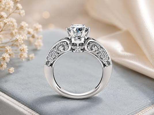 925 sterling silver white round cut cubic zirconia wedding ring for women – elegant engagement band 925 sterling silver white round cut cubic zirconia wedding ring for women – elegant engagement band