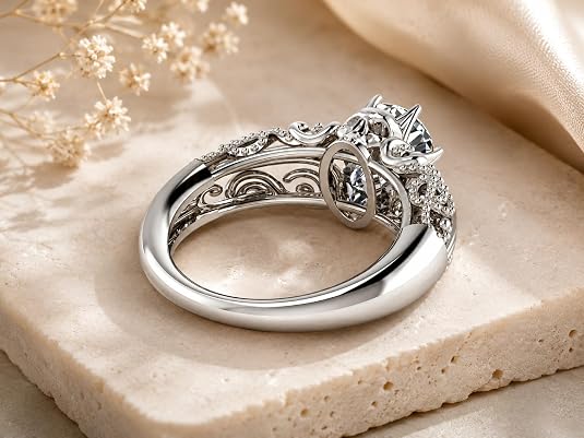 925 sterling silver white round cut cubic zirconia wedding ring for women – elegant engagement band 925 sterling silver white round cut cubic zirconia wedding ring for women – elegant engagement band