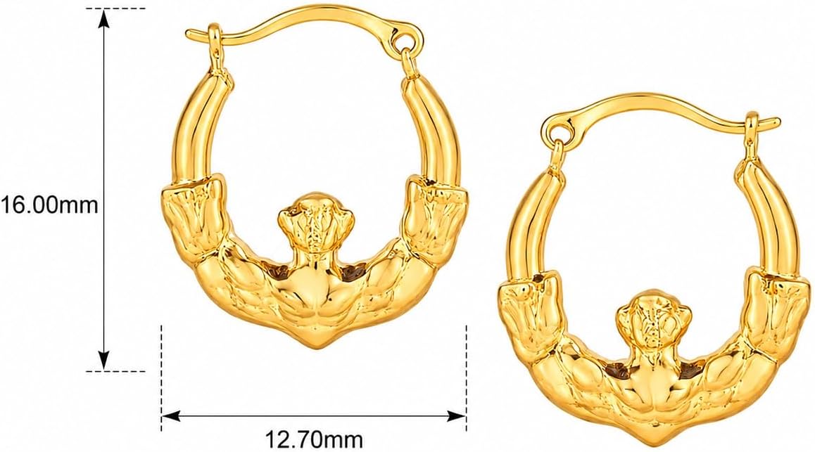 10k yellow gold claddagh motif hoop earrings for women (16x12.70mm) – polished symbolic gold hoops | irish claddagh design fine jewelry | gift for love & friendship hearts lightweight hoop earrings. 10k yellow gold claddagh motif hoop earrings for women (16x12.70mm) – polished symbolic gold hoops | irish claddagh design fine jewelry | gift for love & friendship hearts lightweight hoop earrings.