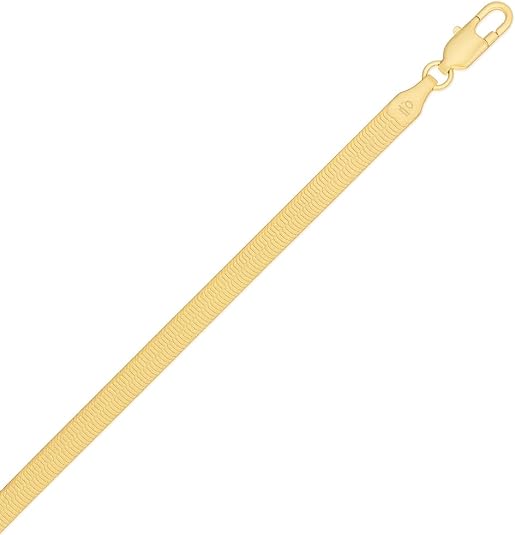 sterling silver yellow gold plated imperial herringbone chain (4.20 mm) for unisex wedding, engagement, anniversary, party, daily wear & christmas gift for her sterling silver yellow gold plated imperial herringbone chain (4.20 mm) for unisex wedding, engagement, anniversary, party, daily wear & christmas gift for her