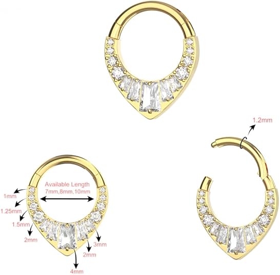 g23 titanium teardrop cz hinged segment clicker ring – sterling silver plated hypoallergenic hoop earrings for nose piercing, septum piercing, cartilage, helix, daith, conch body jewelry g23 titanium teardrop cz hinged segment clicker ring – sterling silver plated hypoallergenic hoop earrings for nose piercing, septum piercing, cartilage, helix, daith, conch body jewelry