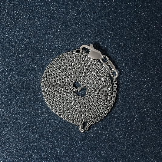 sterling silver rhodium plated round box chain (1.30 mm) for women sterling silver rhodium plated round box chain (1.30 mm) for women