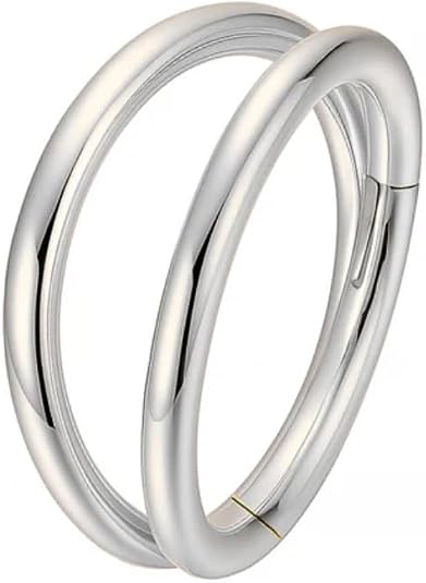 925 sterling silver double row segment clicker ring for women – hinged septum & cartilage hoop | minimal layered nose piercing jewelry | stylish everyday body ring 925 sterling silver double row segment clicker ring for women – hinged septum & cartilage hoop | minimal layered nose piercing jewelry | stylish everyday body ring