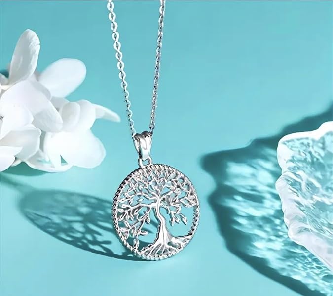 925 sterling silver tree of life pendant necklace | elegant symbolic jewelry gift with chain 925 sterling silver tree of life pendant necklace | elegant symbolic jewelry gift with chain