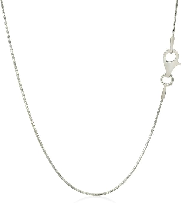 925 sterling silver rhodium plated unisex octagonal snake chain (0.90 mm) 925 sterling silver rhodium plated unisex octagonal snake chain (0.90 mm)