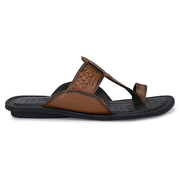 men’s brown toe ring leather comfort slippers men’s brown toe ring leather comfort slippers