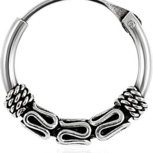 925 sterling silver bali style oxidised tribal hinged segment nose ring for women