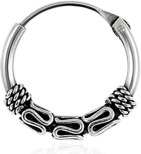 925 sterling silver bali style oxidised tribal hinged segment nose ring for women 925 sterling silver bali style oxidised tribal hinged segment nose ring for women