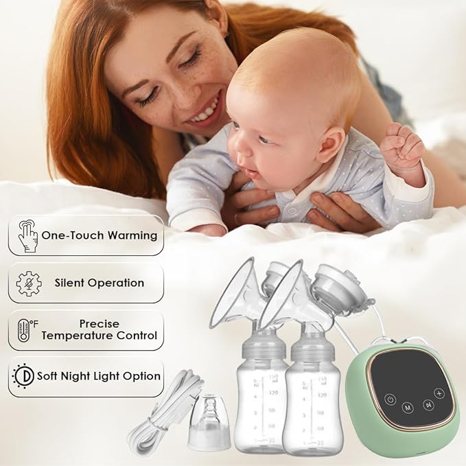 electric double breast pump with lcd touch control, portable rechargeable milk extractor for breastfeeding electric double breast pump with lcd touch control, portable rechargeable milk extractor for breastfeeding