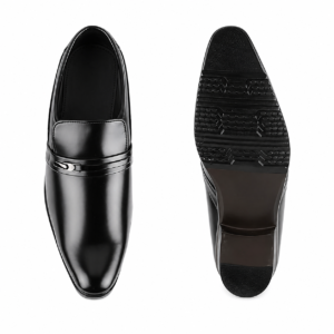 men’s black slip on formal leather dress shoes