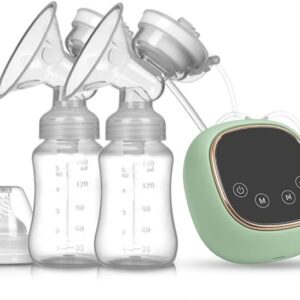 electric double breast pump with lcd touch control, portable rechargeable milk extractor for breastfeeding