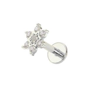 14k gold claw set peridot green natural stone l bend nose stud (1)
