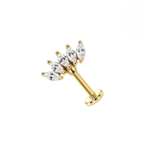 14k gold claw set peridot green natural stone l bend nose stud