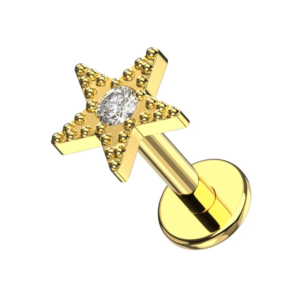 14k gold claw set peridot green natural stone l bend nose stud