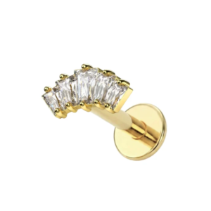 14k gold claw set peridot green natural stone l bend nose stud