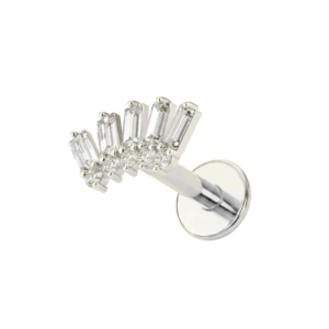 14k gold claw set peridot green natural stone l bend nose stud