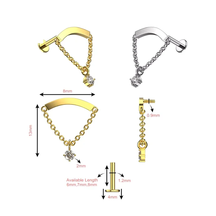 316l surgical steel round cz dangle with chain internally threaded top hidden helix labret dimension 691x691