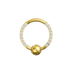 **g23 titanium cubic zirconia studded bcr piercing ring**