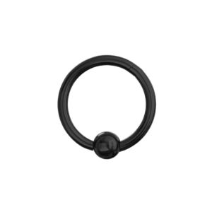 316l surgical steel black anodised bcr ring with ball