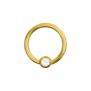 316l surgical steel bcr clicker piercing ring with cz stone