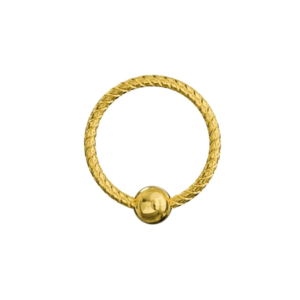 316l surgical steel gold pvd twisted flexible bcr piercing ring