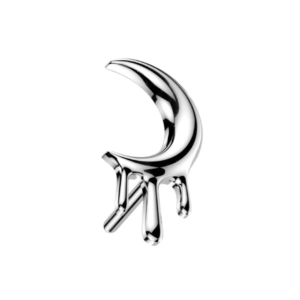 g23 titanium crescent moon drip threadless labret top