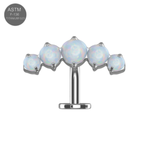 g23 titanium five opal ball threadless floating belly ring