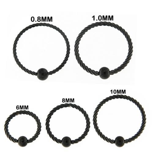 316l surgical steel black pvd twisted flexible bcr piercing ring 316l surgical steel black pvd twisted flexible bcr piercing ring