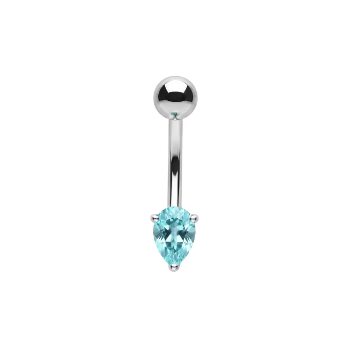 925 sterling silver pear cut cz non dangle belly button ring 925 sterling silver pear cut cz non dangle belly button ring