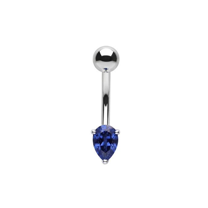 925 sterling silver pear cut cz non dangle belly button ring 925 sterling silver pear cut cz non dangle belly button ring