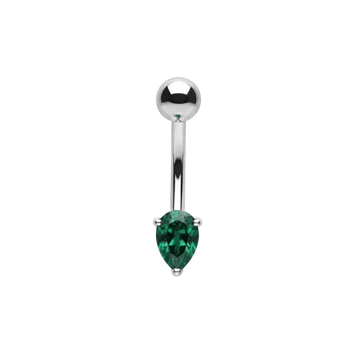 925 sterling silver pear cut cz non dangle belly button ring 925 sterling silver pear cut cz non dangle belly button ring