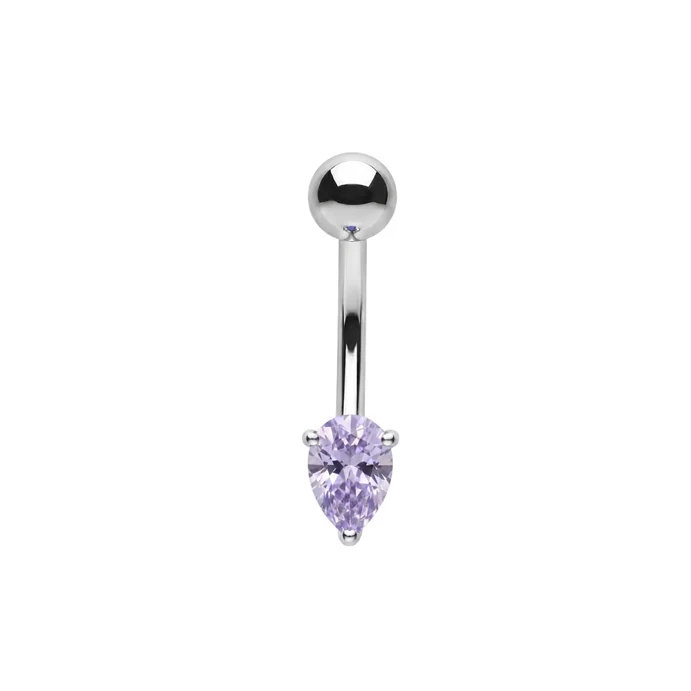925 sterling silver pear cut cz non dangle belly button ring 925 sterling silver pear cut cz non dangle belly button ring