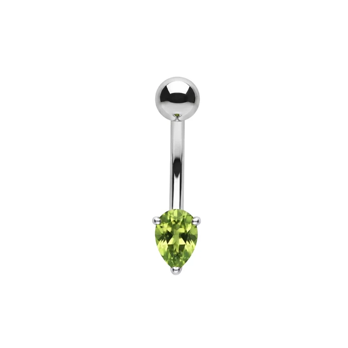925 sterling silver pear cut cz non dangle belly button ring 925 sterling silver pear cut cz non dangle belly button ring