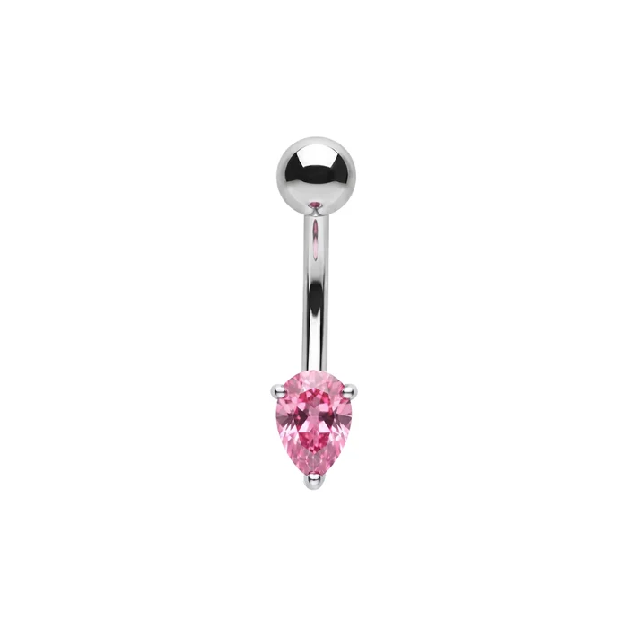 925 sterling silver pear cut cz non dangle belly button ring 925 sterling silver pear cut cz non dangle belly button ring