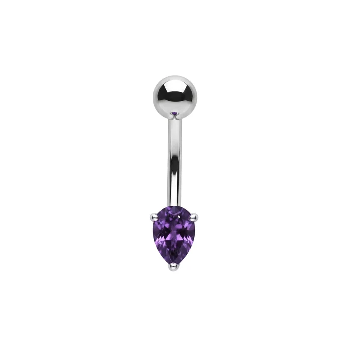 925 sterling silver pear cut cz non dangle belly button ring 925 sterling silver pear cut cz non dangle belly button ring