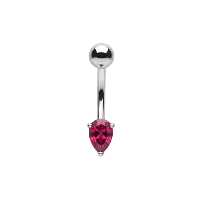 925 sterling silver pear cut cz non dangle belly button ring 925 sterling silver pear cut cz non dangle belly button ring